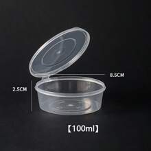 25pcs 100mm Disposable Plastic Container, Minimalist & Practical Multipurpose - White - View 3