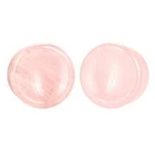 2 piezas de dilatadores de oreja de cuarzo rosa cóncavo, exclusivos para chicas encantadoras - Expansor de orejas de cuarzo rosa - Ver 11