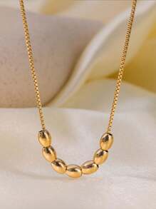 Fashion Niche High-Grade Sense Light Luxury Acacia Bean Necklace Female - Gold - View 2