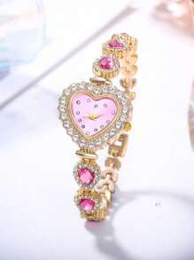 SOKI SOKI Nuevo reloj de mujer con diamantes de imitación Elegante moda lleno de diamantes de imitación-calcedonia Reloj de cuarzo para mujer Pulsera Reloj perfecto para todas las ocasiones como un regalo de joyería para madres y novias, perfecto para todas las vacaciones