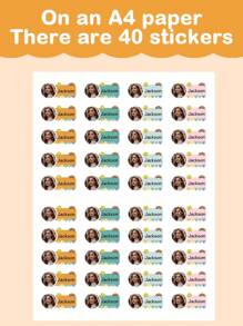 40-400 pièces Autocollants personnalisés avec photo/nom pour enfants, autocollants personnalisés avec motif arc-en-ciel, autocollants avec photo et nom personnalisés découpés, autocollants vinyle imperméables personnalisables, 4x2cm, autocollants pour vêtements, pour ordinateur portable, bouteille d'eau, étui de téléphone, marchandises, décoration