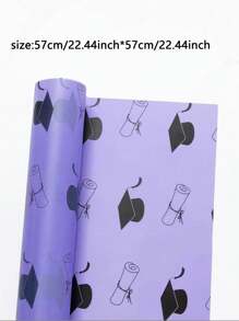 10 piezas/5 piezas de papel celofán para regalos de graduación, estilo coreano, papel semi-transparente y resistente al agua con diseño de flores de rosa, ideal para envoltura de regalos - Multicolor - Ver 4