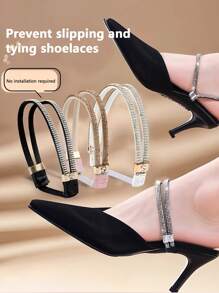 Heel Grips No-Slip Anti-Slip Straps Adjustable Shoe Laces Elastic Bands For Women High Heels And Sandals - Multicolor - View 2