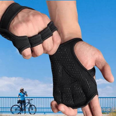 1 Pair Outdoor Fitness Sports Anti-Slip Durable Gym Weightlifting Callus Protector Gloves