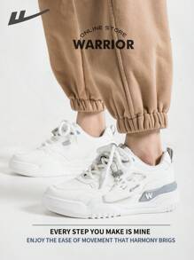 Warrior Men's Skateboarding Shoes Spring And SummerLightweightComfortableBreathableModest Style Casual Yet SleeksneakersApplicable Throughout The Yearwear-ResistingAll-Day WearTraining Sneakers Running Shoes Little White Shoes - White/Gray - View 5