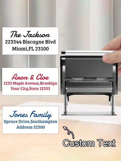 1pc Custom Address Stamp, Return Address Stamps Self Inking Personalized, Customized Rubber Stamps, Customizable Business Stamp, 5 Sizes: S/M/L/XL/XXL, 3 Ink Colors, Small Business Supplies, Stamper, Ink Stamp, Clear & Crisp Impressions, Multi-Functional, Adjustable, Ornamental, Reusable, Exquisite, Adorable, High-Quality, Modern, Colorful, Comfortable, Custom, Personalized, Unique, Ideal Gifts For Her, Dad, Mom, Family, Friends, , Office, Tea Room, School, Home, Home Refresh, Customized Embossing Machines,Home & Living,Haunt Your Home, Autumn Home Refresh,Home Harmony