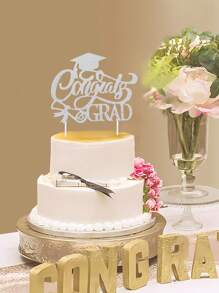 1 stuk taarttopper met afstudeerthema, decoratiebenodigdheden voor afstudeerfeesten 2025, cupcakedecoratie voor afstudeerfeesten, taartversieringen voor de afstudeerceremonie, decoratie voor taarttoppers voor afstudeerfeesten, bedankjes voor afstudeerfeesten