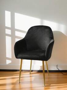 1 pièce Housse de fauteuil en velours argent renard argenté de nouvelle conception arquée, housse de chaise élastique asymétrique convenant pour la salle à manger, le salon et la chambre à coucher