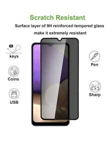 High Aluminium Tempered Glass Screen Protector, 9H Hardness, Scratch-Resistant, Bubble-Free, Privacy Protection Compatible With Samsung Galaxy A36/A06/A16 5G/A13/A54/A04S/A52/A35/A55/A25/A05/A05S/S20FE/S24FE/A14/A54/A56. Available In 1/2/3 Packs Gift For Birthday, Family, Friends Anti-Spy, Phone Screen Protector, Phone Accessories