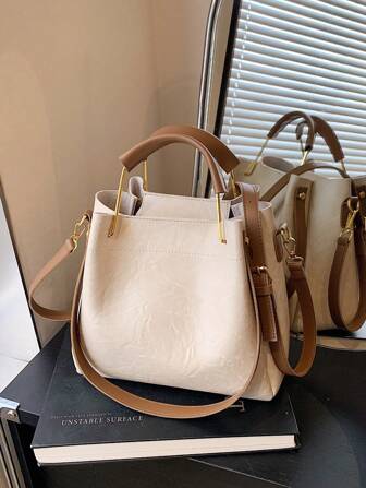 经典黑红手提包，复古高端单肩包，中年女性斜挎手提包，宽敞的日常/工作/购物包，送给妈妈的绝佳礼物