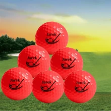 3/6 件优质红色定制高尔夫球 - 定制您的名字 - 双层高尔夫练习球，高可见度，准确，送给高尔夫爱好者家人和朋友的最佳礼物 - 紅色 - 查看 3