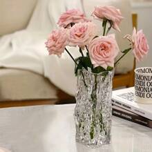 2026 北欧冰川玻璃花瓶，梦幻条纹设计 | 时尚水培家居装饰 | 优雅插花 | 母亲节和情人节礼物 [无需用电] 生日、毕业礼物、房间装饰花瓶 - 彩色 - 查看 6