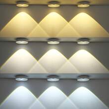 1 个 LED 可充电聚光灯，USB 充电运动传感器猫眼灯，3 色可调壁灯，适用于卧室、衣柜、橱柜、床边、走廊、展示柜