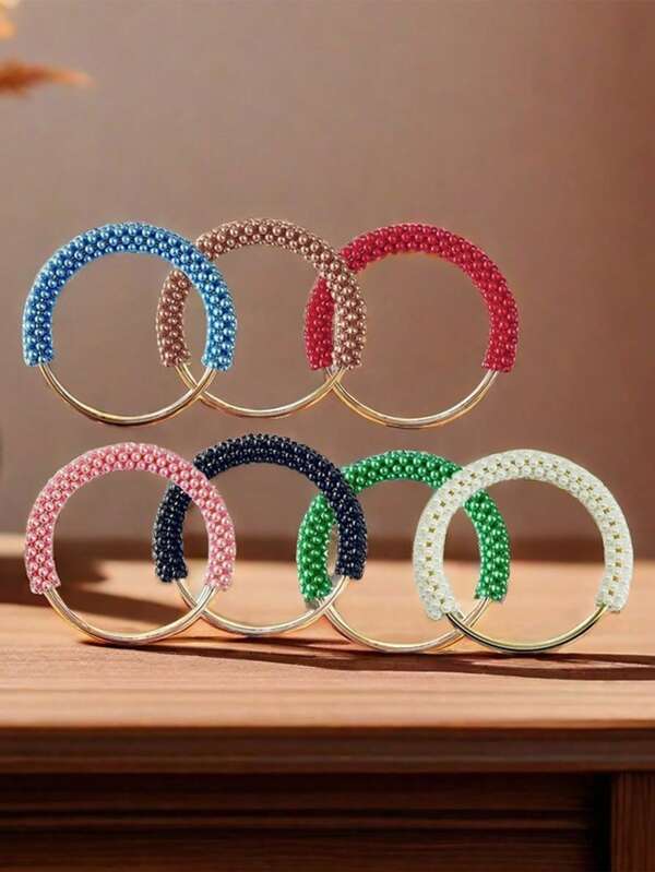 قطعة واحدة جديدة موضة من الملحقات اكسسوارات حامل حقيبة إضافي من اللؤلؤ ذراع محبوك حلقات حديد لحمل الحقيبة