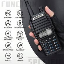 Baofeng Baofo UV-82 Walkie Talkie, True 5W/8W Amateur Radio, Dual PTT Remote 2-Way FM Portable Ham Radio