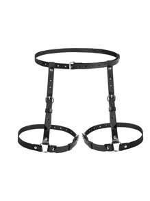 1pc Women Leather Harness Belt Thigh Leg Garter Underwear Accessories For Daily Date Party Wear