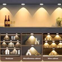 1 个 LED 可充电聚光灯，USB 充电运动传感器猫眼灯，3 色可调壁灯，适用于卧室、衣柜、橱柜、床边、走廊、展示柜