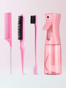 4pcs Slick Back Hair Brush Set With Hair Spray Bottle, Edge Brush Hair Brush Rat, Tail Comb Teasing Brush For Smoothing Baby Hair & Flyaways, Hair Brush, Comb, Hair Tools, Hair Products And Accessories For Barber Salon Beauty Travel Essentials,Back To School,Travel Holiday Essentials,Hair Accessories For Women,Brush,Hair Brushes,Edge Brush,Brush Hair,Hair Comb,Comb Hair,Detangling Brush,Ball Brush,Mini Hair Brush,Hair Brush Set,Wooden Comb,Hair Brush, Brush, Comb, Slick Back Brush, Hairbrush, Edge Brush, Brush Hair, Hair Comb, Hair Brush Set, Comb Hair, Mini Hair Brush, Detangling Brush, Hair Brushes,Hair, Accessories, Hair Products, Hair Tools, Hair Stuff, Hair Care, Curly Hair Brush, Barber, Barber Accessories, Hairdressing Equipment,Travel Essentials,Travel Essential,Hairstyle,Hairdressing - Multicolor - View 13