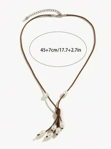 1 pieza Collar de estilo bohemio de mujer con perlas falsas, adecuado para uso diario, viajes a la playa, festivales y como regalo de cumpleaños