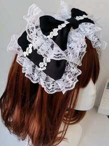 1 件蕾丝蝴蝶结头带，DIY 手工甜美时尚发饰头饰万圣节