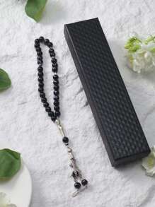 1 件 33 件 6 毫米手工穆斯林祈祷珠 Tasbih，时尚简约黑色礼品盒（多种颜色） - 彩色 - 查看 16