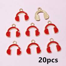 20-50pcs 15x14.5mm Enamel Cute Earphone Headphones Charms Pendant DIY Jewelry Making Accessories For Bracelet Earrings Keychains