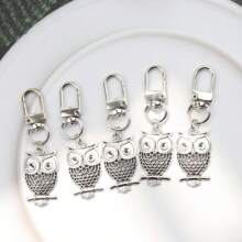 可爱动物钥匙扣套装 - 卡通蜜蜂、海豚、猫头鹰、云朵动物吊坠饰物，适用于包和背包，非常适合日常和派对礼物、汽车钥匙、装饰、返校季节 [钥匙扣] DIY 珠宝制作用品 - 彩色 - 查看 6