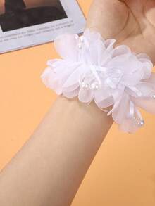 1 pieza/Set Accesorios para el cabello de flores de princesa lindas para niñas, sujetadores de moño, decoración de cabello para actuaciones dulces - Multicolor - Ver 4