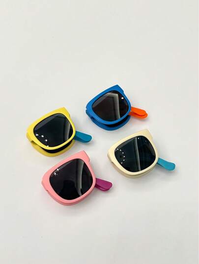 1副可折叠方形框架简约儿童眼镜