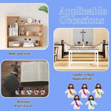 10 件/24 件/4 件小耶稣像耶稣爱你迷你耶稣像捉迷藏宗教聚会礼品周日洗礼礼物| 复活节装饰迷你耶稣像（随机颜色）