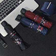 Paraguas plegable de diez huesos, parachoques resistente al viento, tela impermeable, soldado, lluvioso, doble uso, paraguas Universal de negocios CNFR - Azul marino G492A - Ver 5