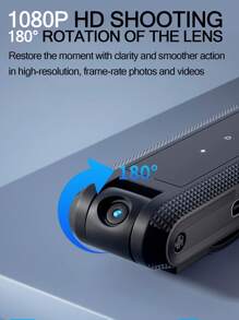 Ultra-HD 1080P Sports Mini Camera Sleek Lightweight Outdoor Adventure Companion With Advanced Night Vision Multi-Functional Portable Digital Video Recorder Compact BodyCam For Police And Action Enthusiasts Featuring A Versatile 180° Rotating Lens For Unparalleled Bike And Helmet Mounting Flexibility