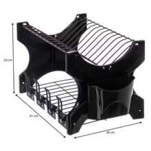 ROMA Dish Drainer Kitchen Sink 2 Tiers Cup Plate Cutlery TOP - Black - View 2