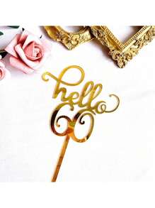 1 件/3 件 18 21 30 40 岁生日快乐蛋糕装饰金色亚克力蛋糕装饰适用于生日派对蛋糕装饰 - 金色 - 查看 9