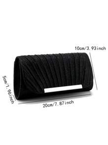 优雅水钻项链耳环手链首饰套装适用于婚礼新娘女士水钻晚宴手拿包新娘婚礼闪光闪亮完美舞会晚宴配套礼服礼服 - 黑色 - 查看 2