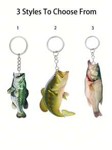 亚克力鱼主题钥匙链，抽象鱼吊坠，包包吊坠，耳机吊坠，钥匙吊坠，钓鱼爱好者的完美礼物。感恩节、圣诞节和万圣节的独特背包珠宝礼物，适合女性的万圣节钥匙链配件。 - 彩色 - 查看 2
