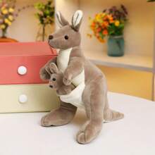 Creative Simulation Kawaii Realistic Easter Egg Bunny, Mother And Child Kangaroo Stuffed Toy Fun Simulation Animal Stuffed Doll Toys Can Be Placed In The Egg Bunny Soft Stuffed Stuffed Doll Decoration For Children's Room, Cute Stuffed Doll Bunny Suitable For Birthday Party Decoration, Christmas, Halloween, Thanksgiving Throw Pillows