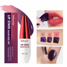 1 件纹身唇彩剥离式持久保湿液体唇膏，防水，无污渍，哑光效果，滋养适合所有皮肤类型，浆果色/粉色/红色 - 彩色 - 查看 3