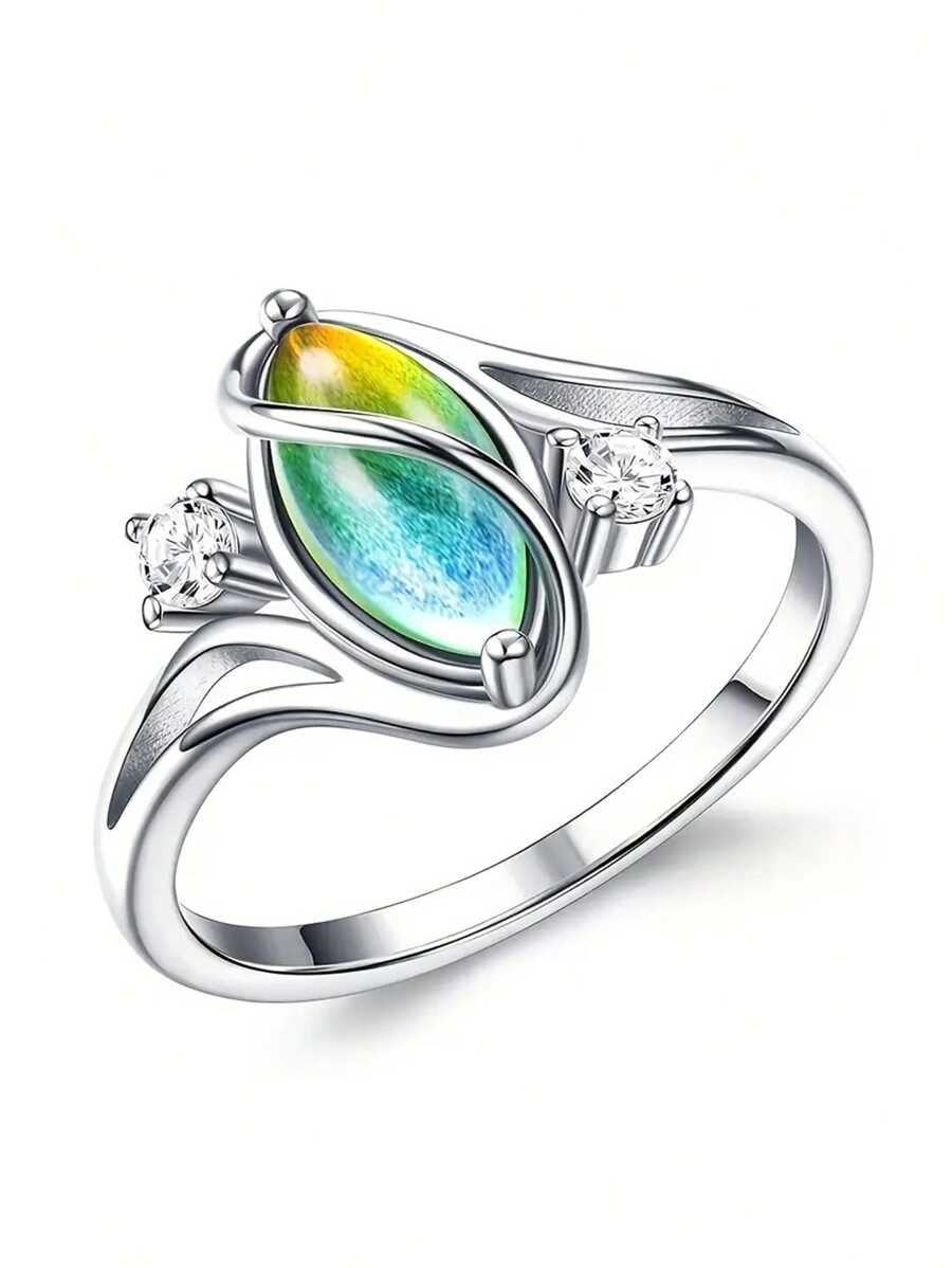 1 件时尚方晶锆石戒指，适合女士，情人节礼物，结婚周年派对珠宝，妈妈，母亲，母亲节，礼物 - 1# - 查看 1