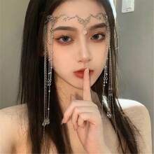 复古手工水滴流苏头饰，波西米亚风格万圣节发饰 - 銀色 - 查看 8