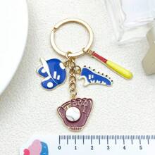 1 件锌合金珐琅运动系列棒球护具钥匙扣，生日情人节礼物结婚礼物母亲节礼物，汽车或手提包的完美配饰 - ER872-1 - 查看 3