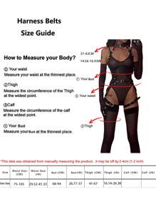 Ladies' Fashion Belt Gothic Body Strap Belt Slim Waist Strap Valentine' S Day Gift Leg Strap Couple Date Dress Up Accessories - Black - View 6