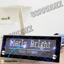 Customized Office Desk Name Plate | Clear Acrylic Desk Sign With Stand | Elegant Personalized Gift With Name And Title Gifts Birthday Graduation - Multicolor - View 15
