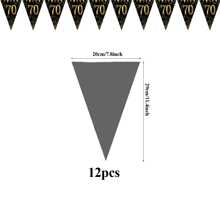 12 件金色数字 1、10、16、18、21、30、40、50、60、70、80 三角旗，室内/室外装饰，适合生日派对、成人仪式、老年人生日、家庭庆祝、朋友聚会 - 彩色 - 查看 16