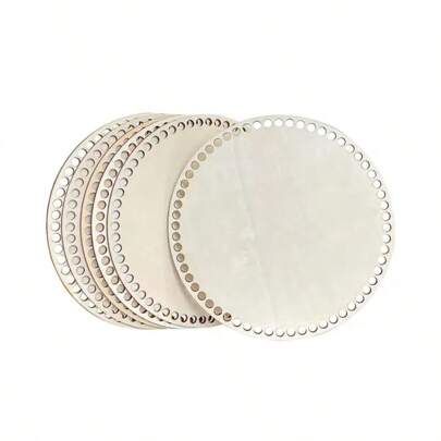 12 件木质底部钩针编织篮底座，带预钻孔，适用于 DIY 工艺品和手工制作的储物篮