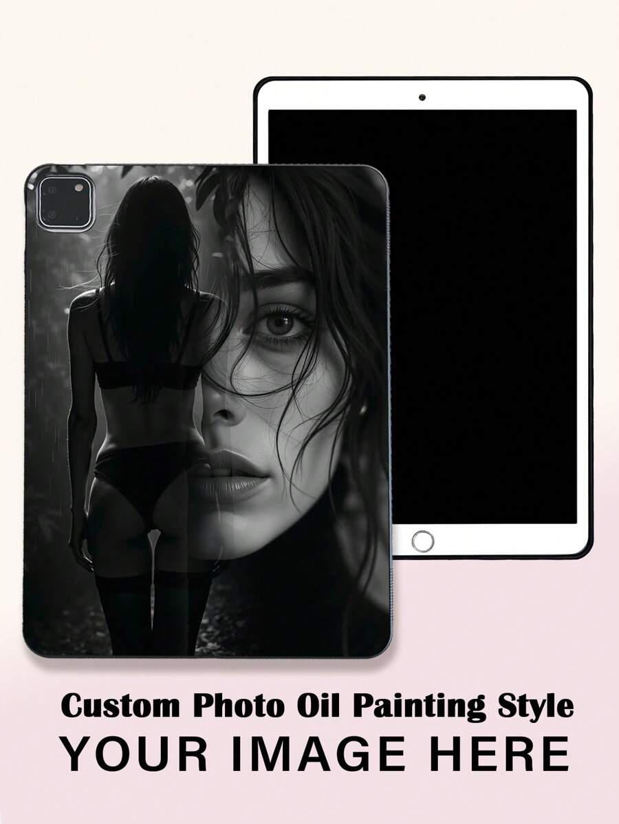 Customized IPad Case, Personalized IPad Case, Unique IPad Case, DIY IPad Case, Black IPad Case Gift, Couple IPad Case, Photo Customization, Image Customization, Pet Photo Customization, Customized Gift