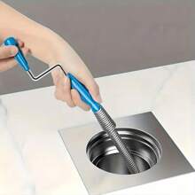 1 Stück Stahlseil Abflussreiniger, Badezimmer Rohrreiniger, biegsames Stahlseil Abflussentferner, Toilettenentleerungswerkzeug, manueller Saugnapf, Feder-Abflussreinigungswerkzeug