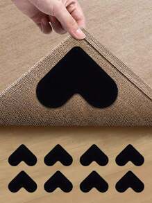 8pcs Carpet Tape, PU Washable Non-Slip And Reusable Carpet Grippers