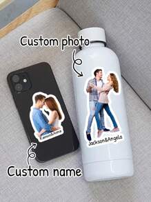 6-96 piezas de etiquetas/calcomanías personalizadas con foto/nombre, calcomanías de vinilo personalizables a prueba de agua, calcomanías para pareja, para portátil, botella de agua, funda de teléfono, mercancía, decoración, regalo para él/ella, novio, novia, pareja, esposa, esposo, familia, mejor amigo, regalo para el Día de la Madre, regalo de Pascua, regalo para el Día del Padre, regalo de San Valentín, regalo de cumpleaños, regalos de pareja, útiles escolares, vuelta al colegio