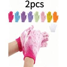 20 piezas/1 pieza Guantes exfoliantes de baño reutilizables para fregar, lavarse la espalda, masajear y exfoliar el Body, accesorios de limpieza corporal para decoración del baño en el hogar, de vuelta a la escuela